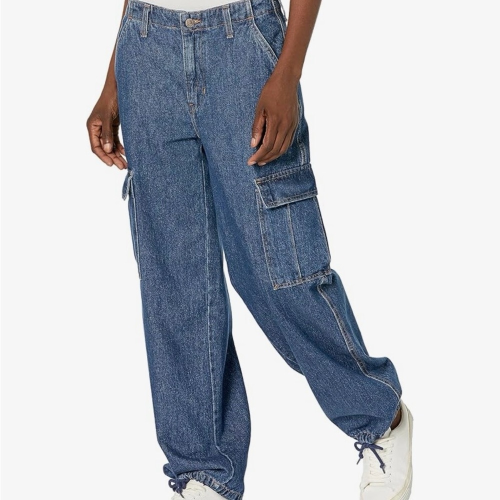 Levi's Blue Boyfriend Jeans with Cargo Pockets